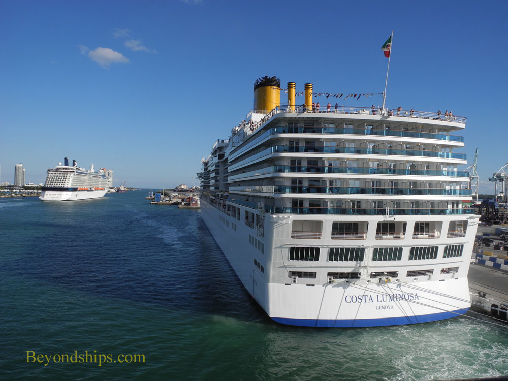 Costa Luminosa and Celebrity Reflection cruise ships