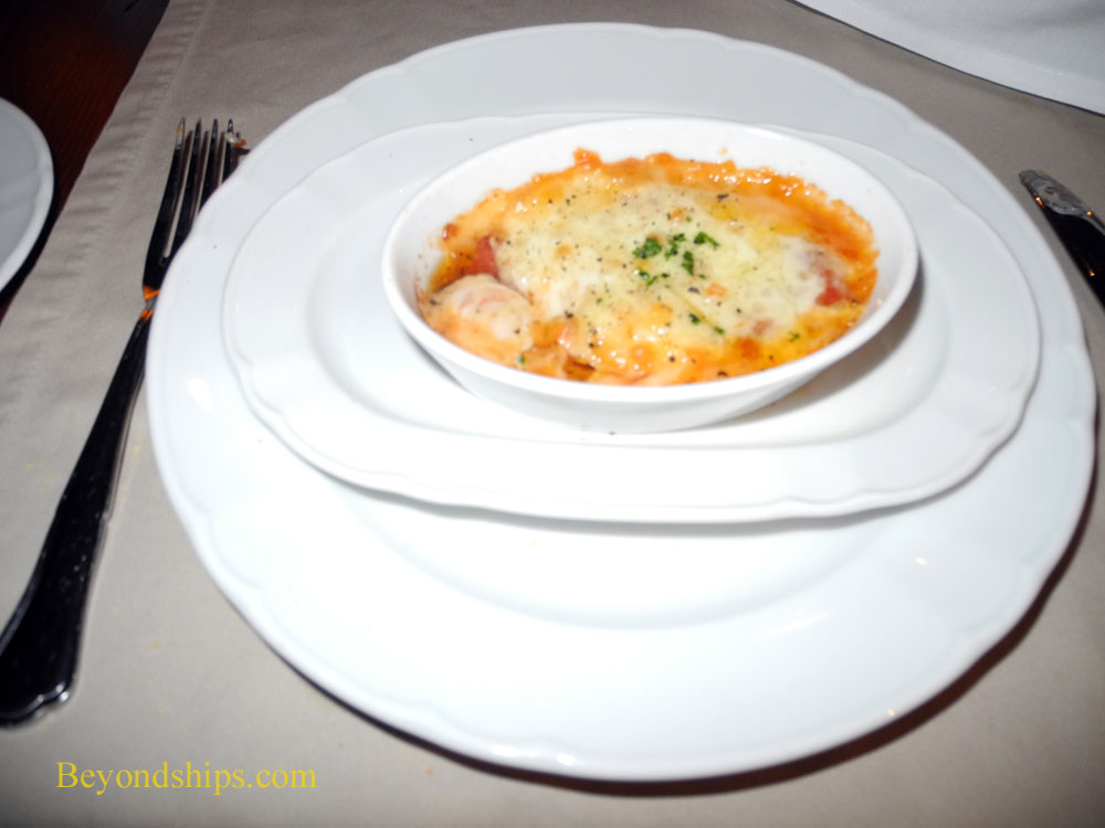 Eggplant parmigiana from Giovanni's Table on cruise ship Brilliance of the Seas