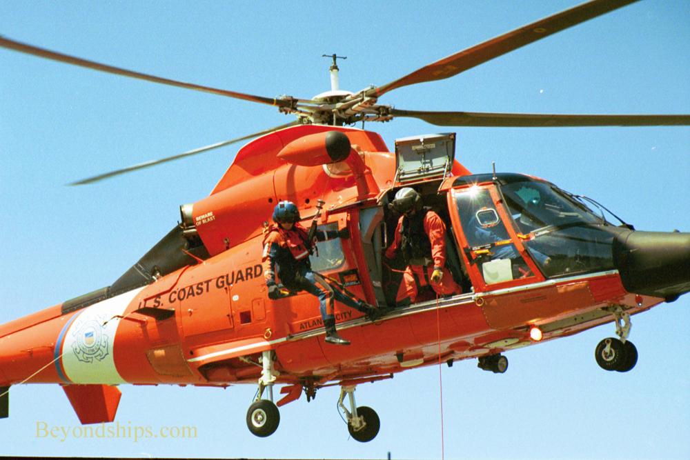 Picture U.S. Coast Guard helicopter training for medical evacuation