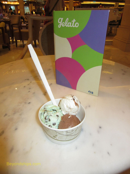 Ice cream at Gelato ice cream parlor on Royal Princess