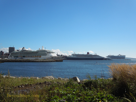 Brilliance of the Seas, Queen Mary 2 and Caribbean Princess