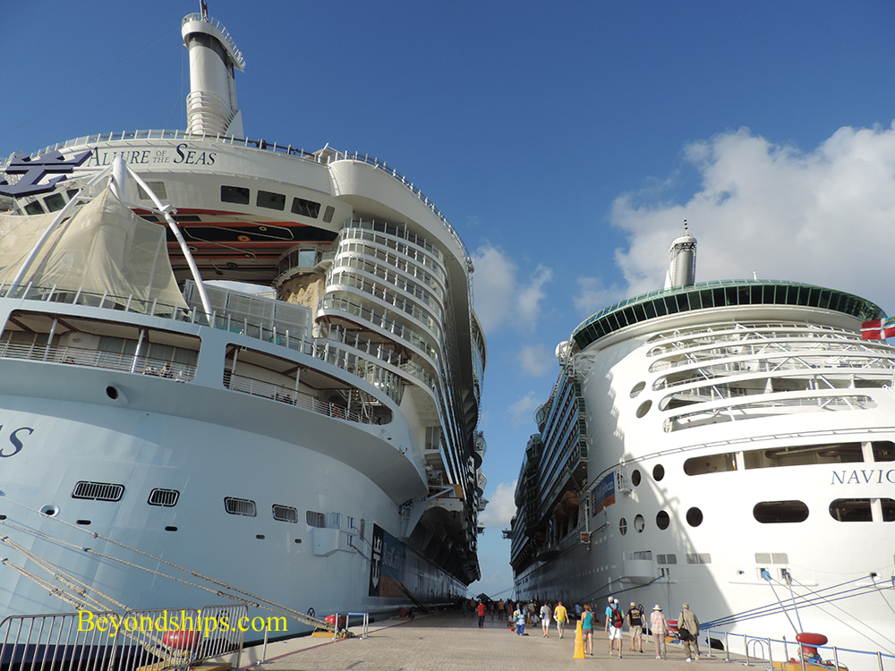 Cruise ships Allure of the Seas and Navigator of the Seas.