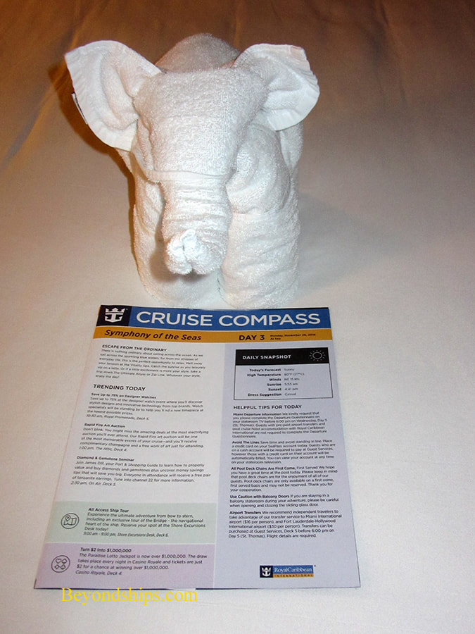 Towel animal on cruise ship Symphony of the Seas