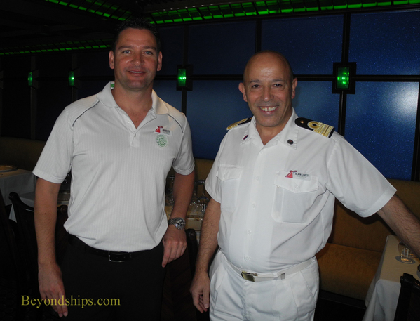 Carnival Glory cruise ship Cruise director Jacques De Lange and Hotel Director Alain Lopez