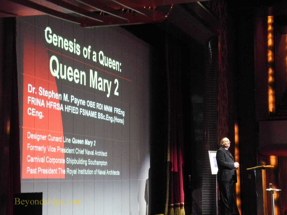 Dr. Stephen Payne talking on Queen Mary 2