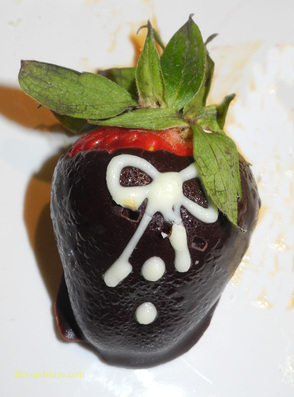 Chocolate-cover strawberry from the Chef's Table on Legend of the Seas
