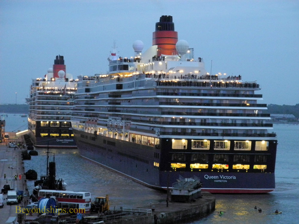 Queen Victoria and Queen Elizabeth cruise ships