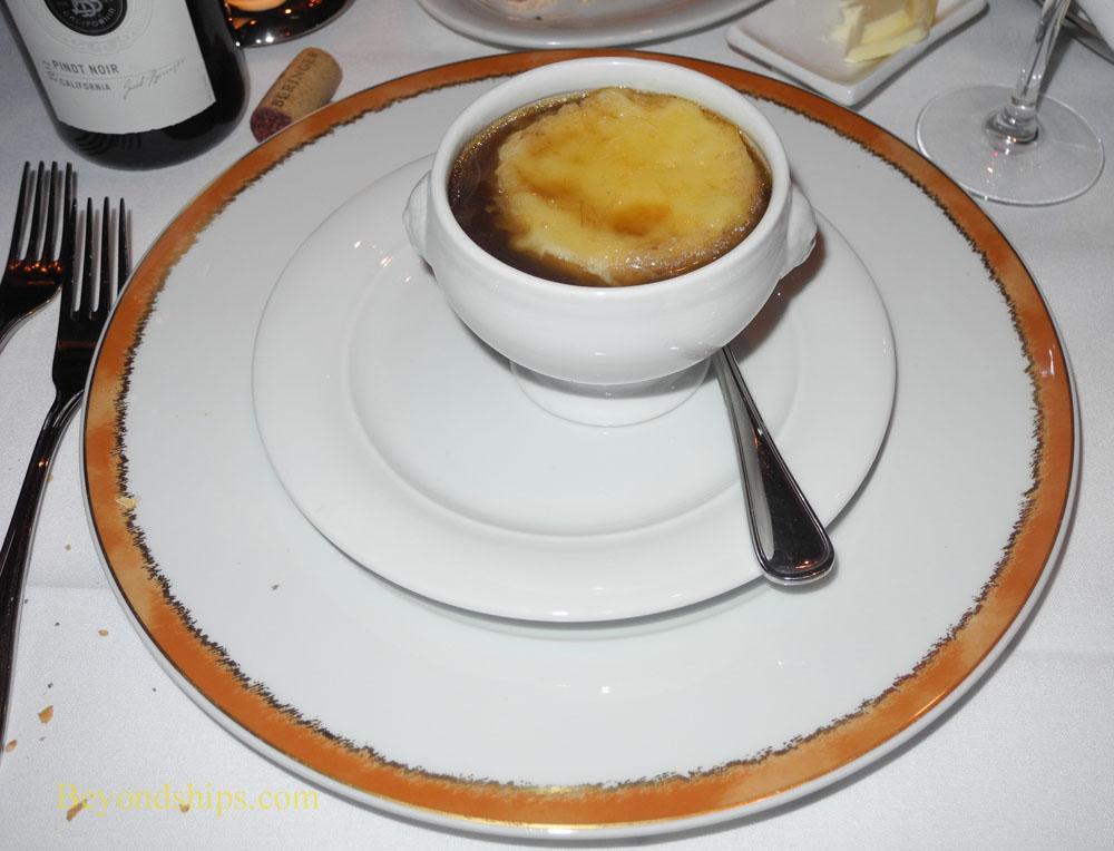French Onion soup at Le Bistro, Norwegian Getaway