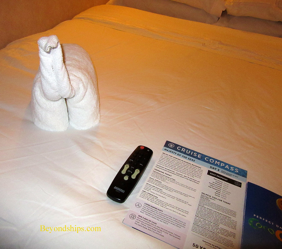 Towel animal on cruise ship Majesty of the Seas