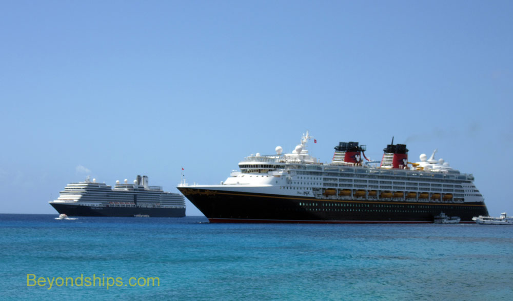 Cruise ships Nieuw Amsterdam and Disney Magic