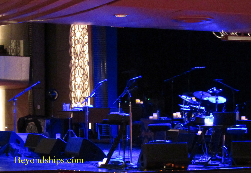 Stage set for Crosby Stills and Nash on Queen Mary 2