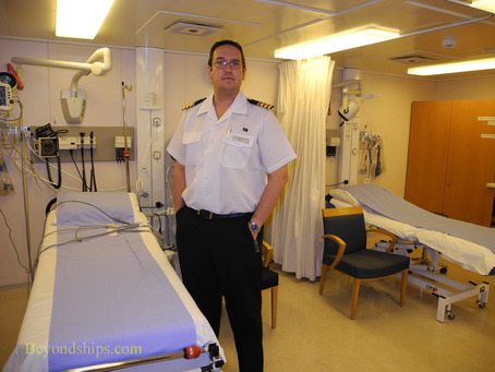 Dr. Van der Merwe in the Medical Centre on Queen Mary 2