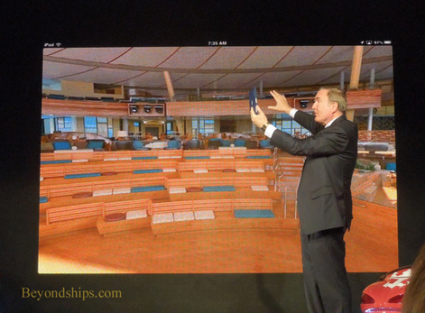 Richard Fain giving a virtual tour of Two70 on  Quantum of the Seas 