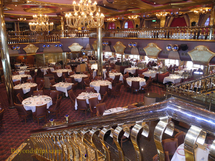 The Gold Olympian Dining Room on Carnival Liberty cruise ship