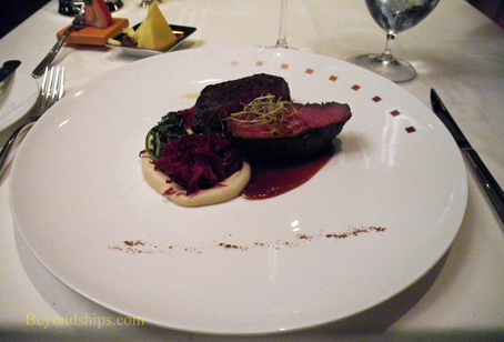 Picture cruise ship Celebrity Reflection Murano specialty restaurant venison
