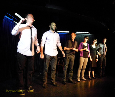 Picture cast members of the Second City comedy troupe on cruise ship Norwegian Epic