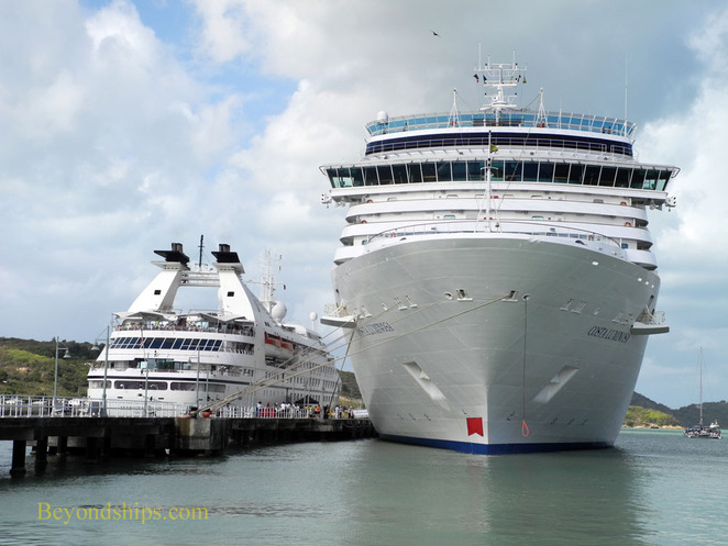 Costa Luminosa and Seabourn Pride cruise ships