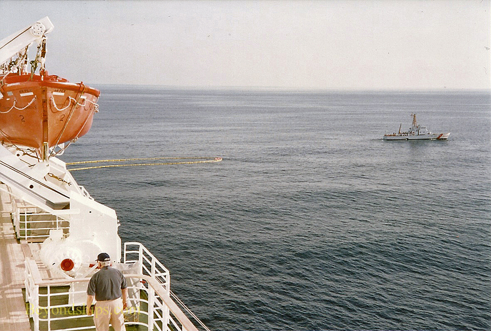 Coast Guard cutter off of Queen Elizabeth 2 following grounding incident