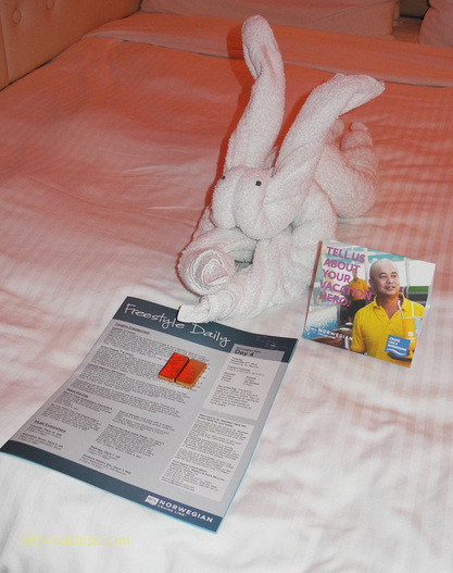 Picture towel animal cabins on Norwegian Epic cruise ship
