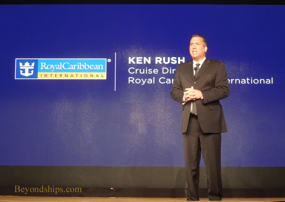 Picture Ken Rush hosting the Quantum of the Seas unveiling event