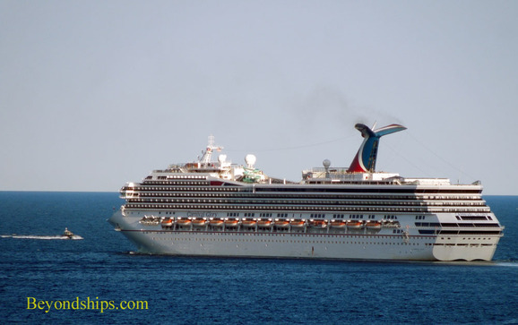 Carnival Glory cruise ship with pilot boat