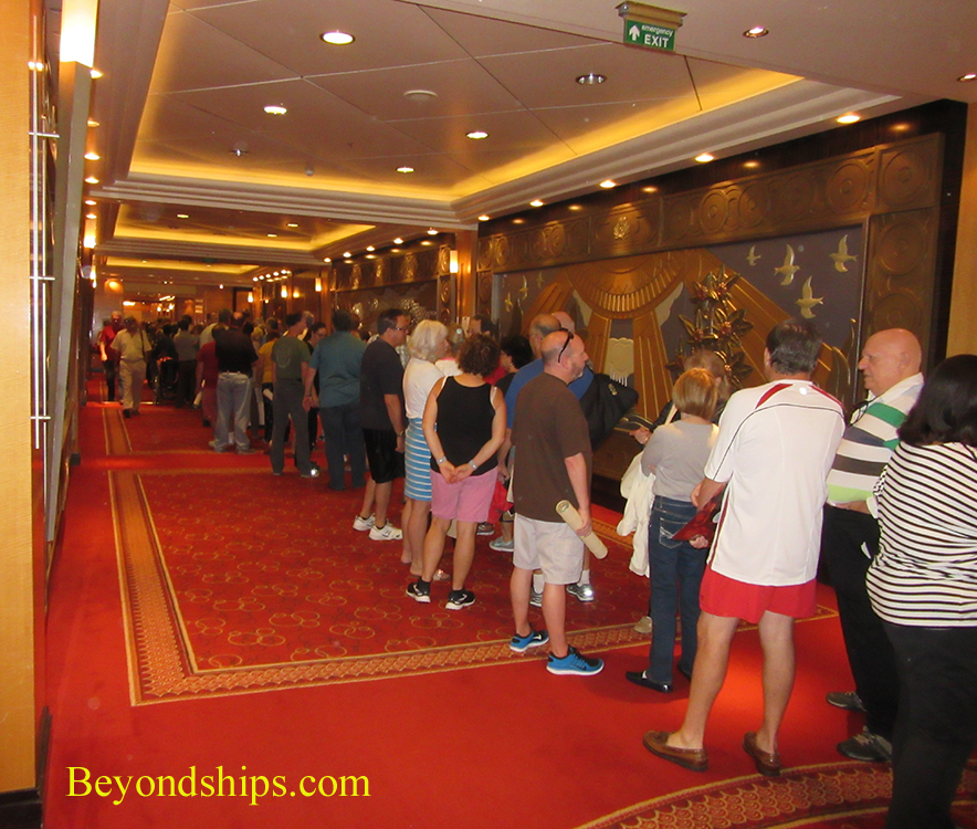 Guests waiting for autographs of Crosby Stills and Nash on Queen Mary 2