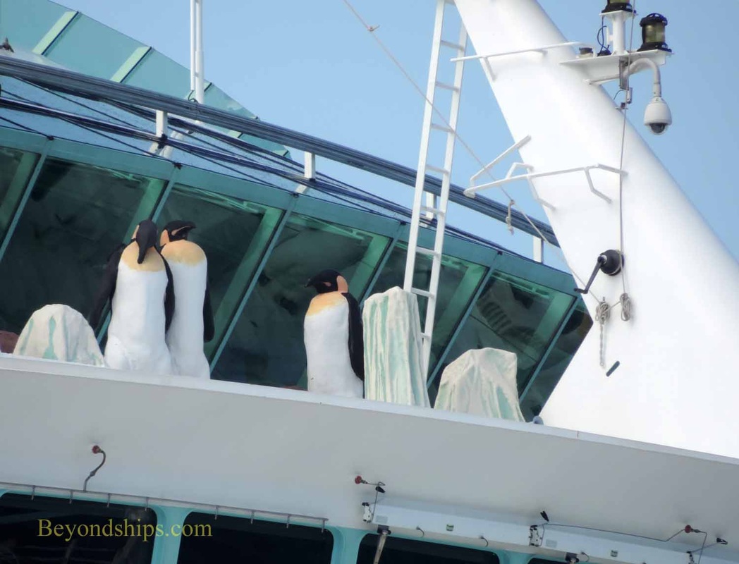 Penguins on Liberty of the Seas cruise ship