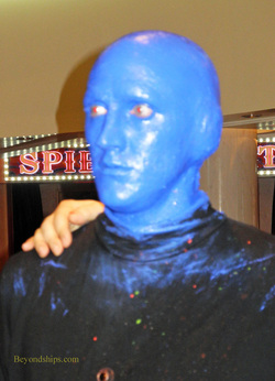 Picture a member of the Blue Man Group on Norwegian Epic cruise ship