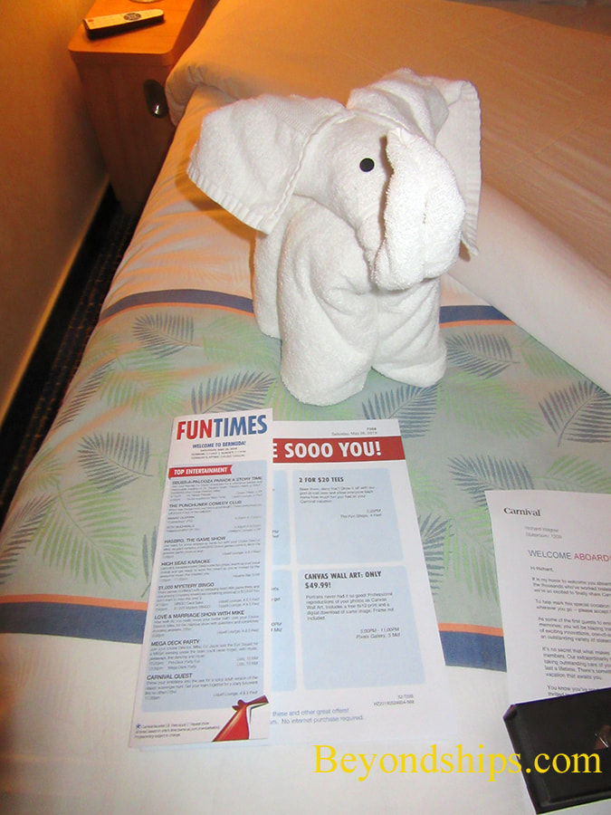 Towel animal on cruise ship Carnival Horizon