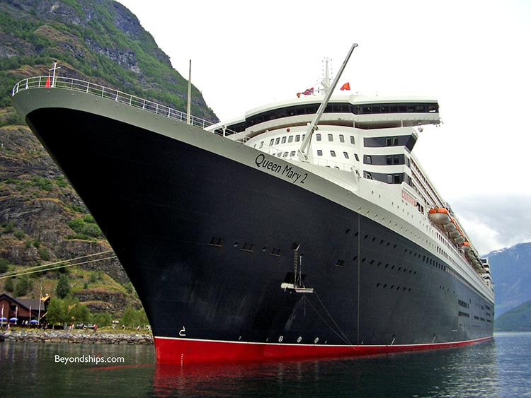 Queen Mary 2 cruising the Norwegian fjords