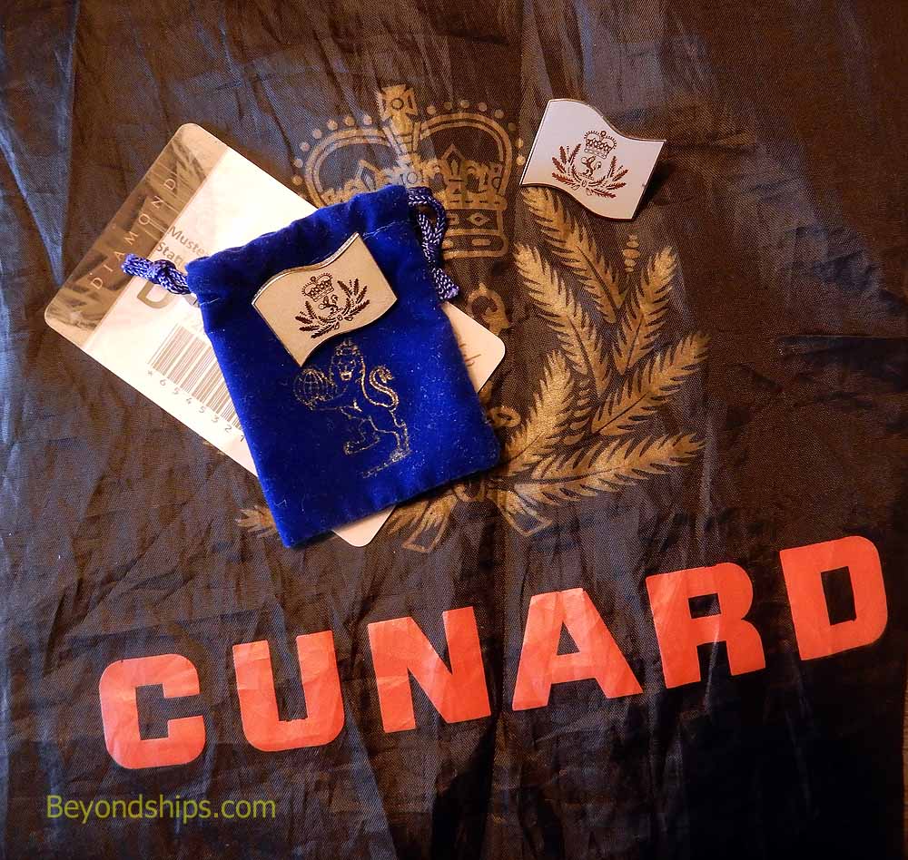 Cunard World Club pins.