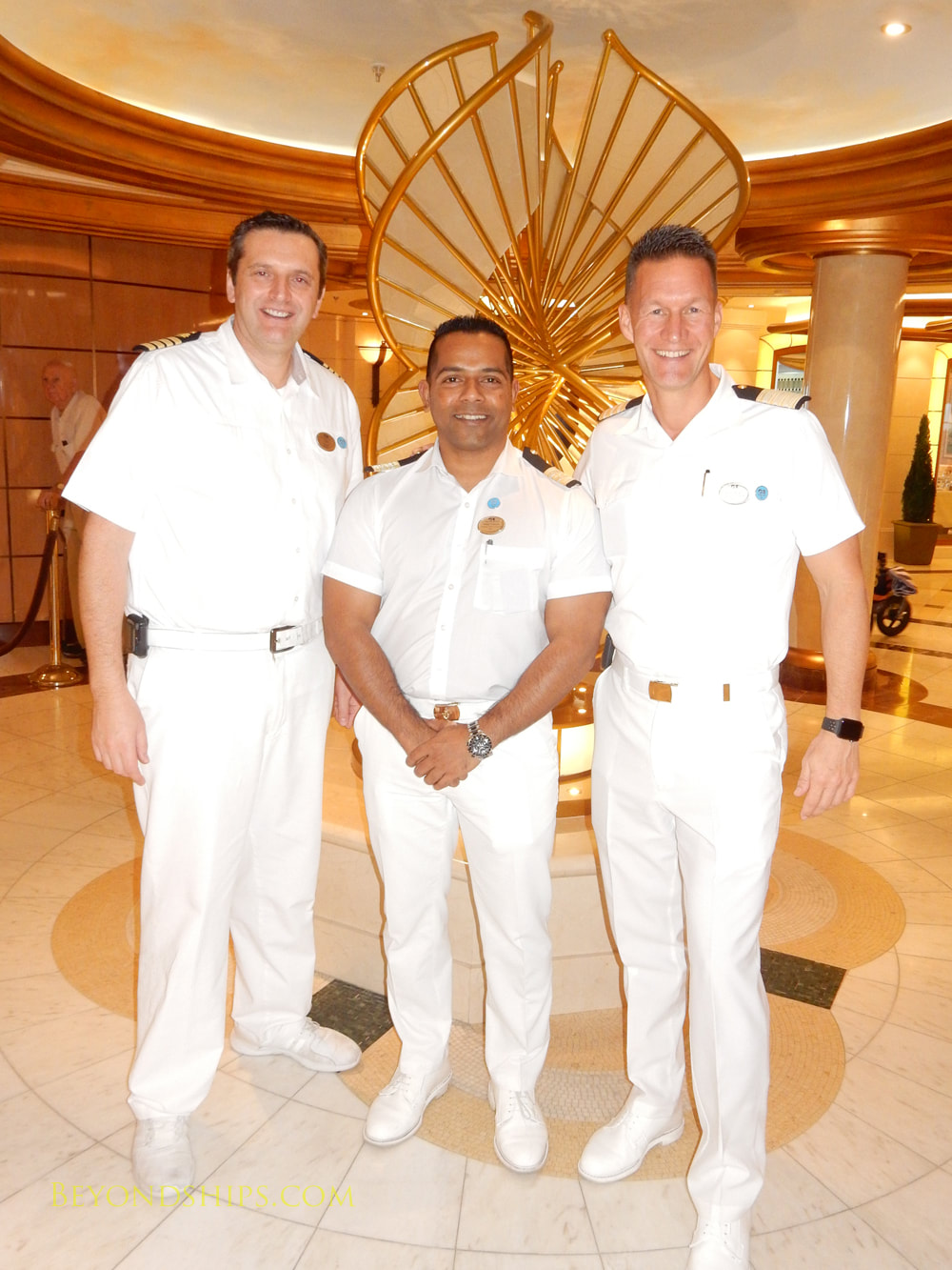 Captain Tim Stringer, Ralph Dsouza and Dirk Brand of Regal Princess
